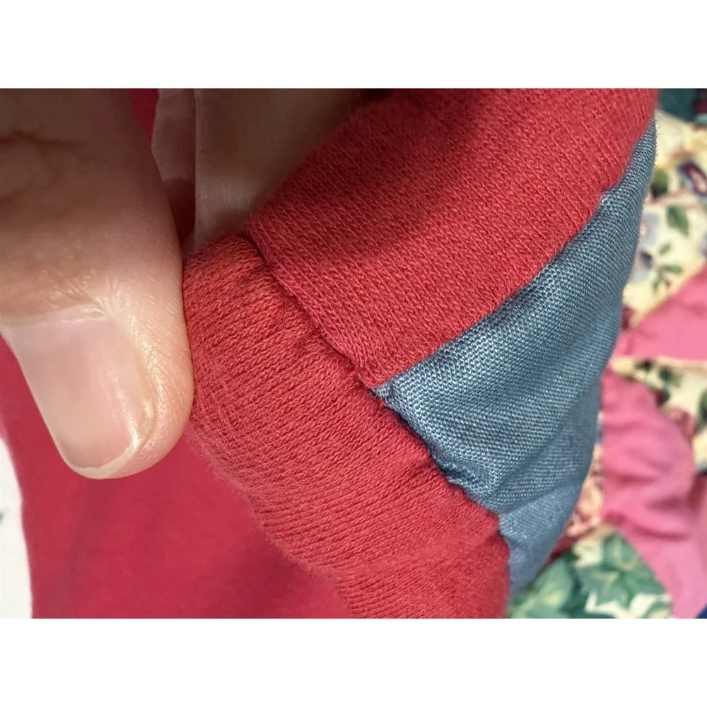 Vintage Handmade Patchwork Puffy Star Faded, Color Flaws, Twin Quilt 74